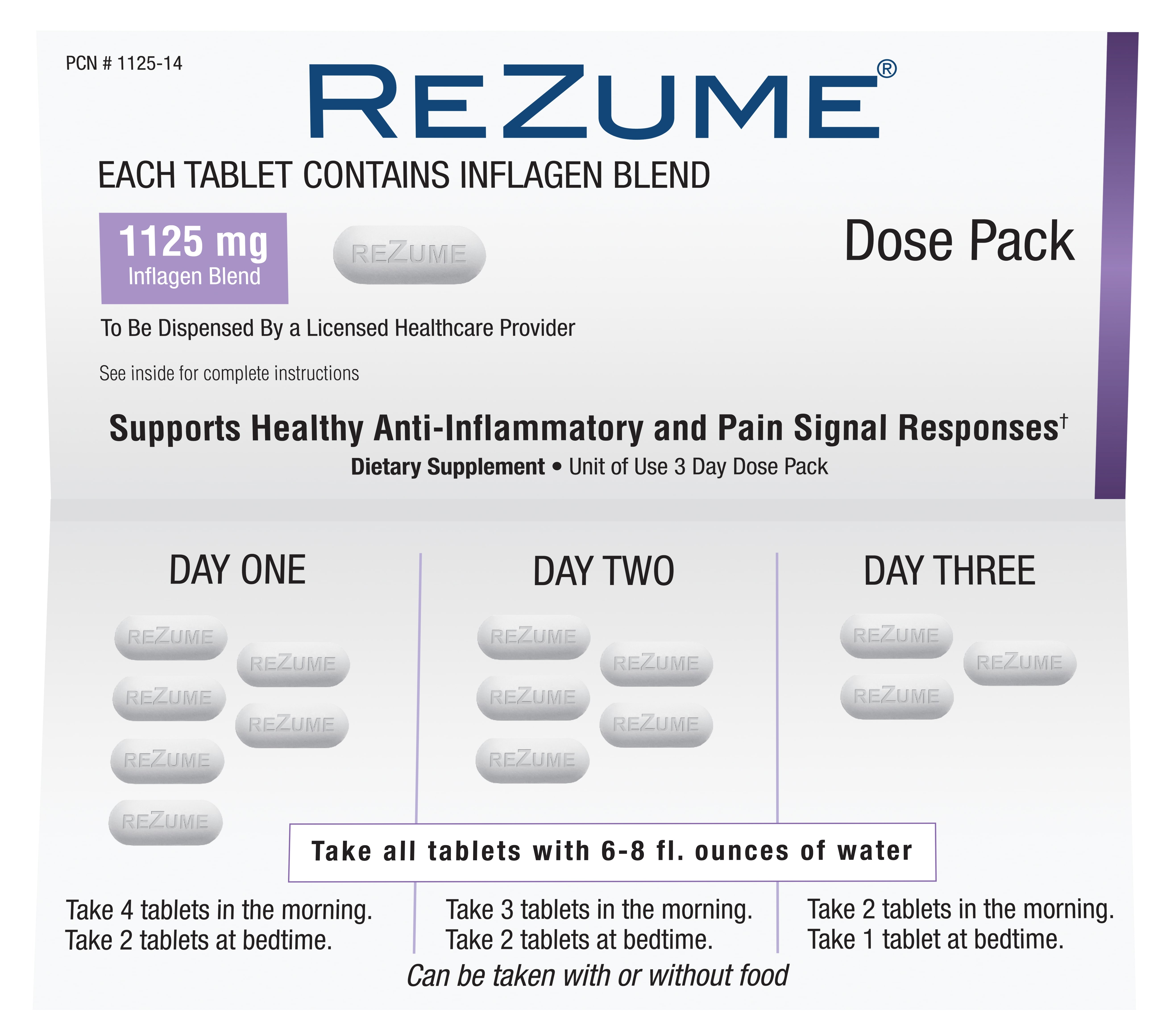 Resume Pack Clamshell dose pack
